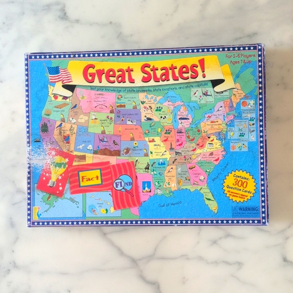 Vintage 1999 Great States Board Game by International Playthings.